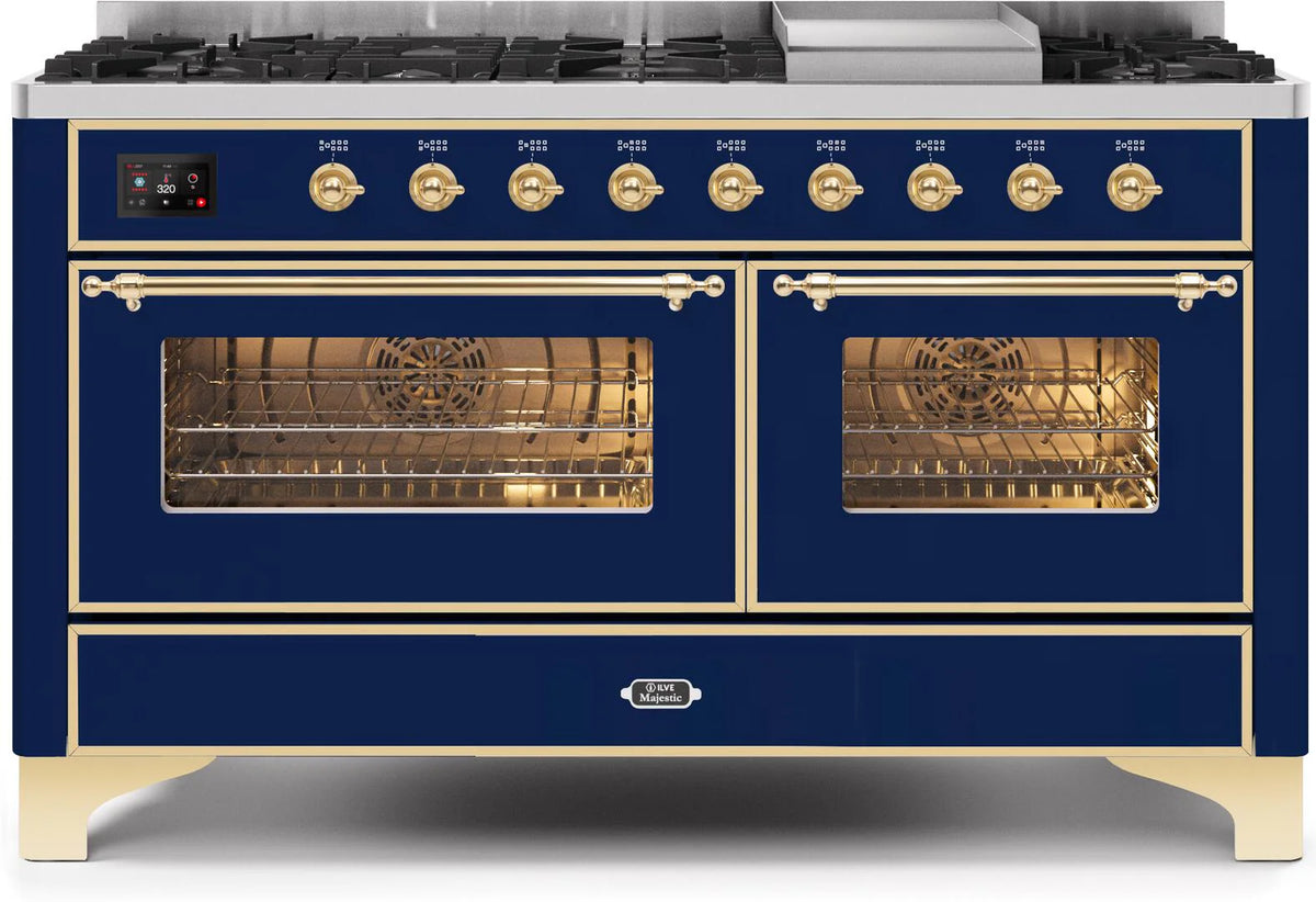 Blue Dual Fuel Natural Gas Range with Brass Trim W561721