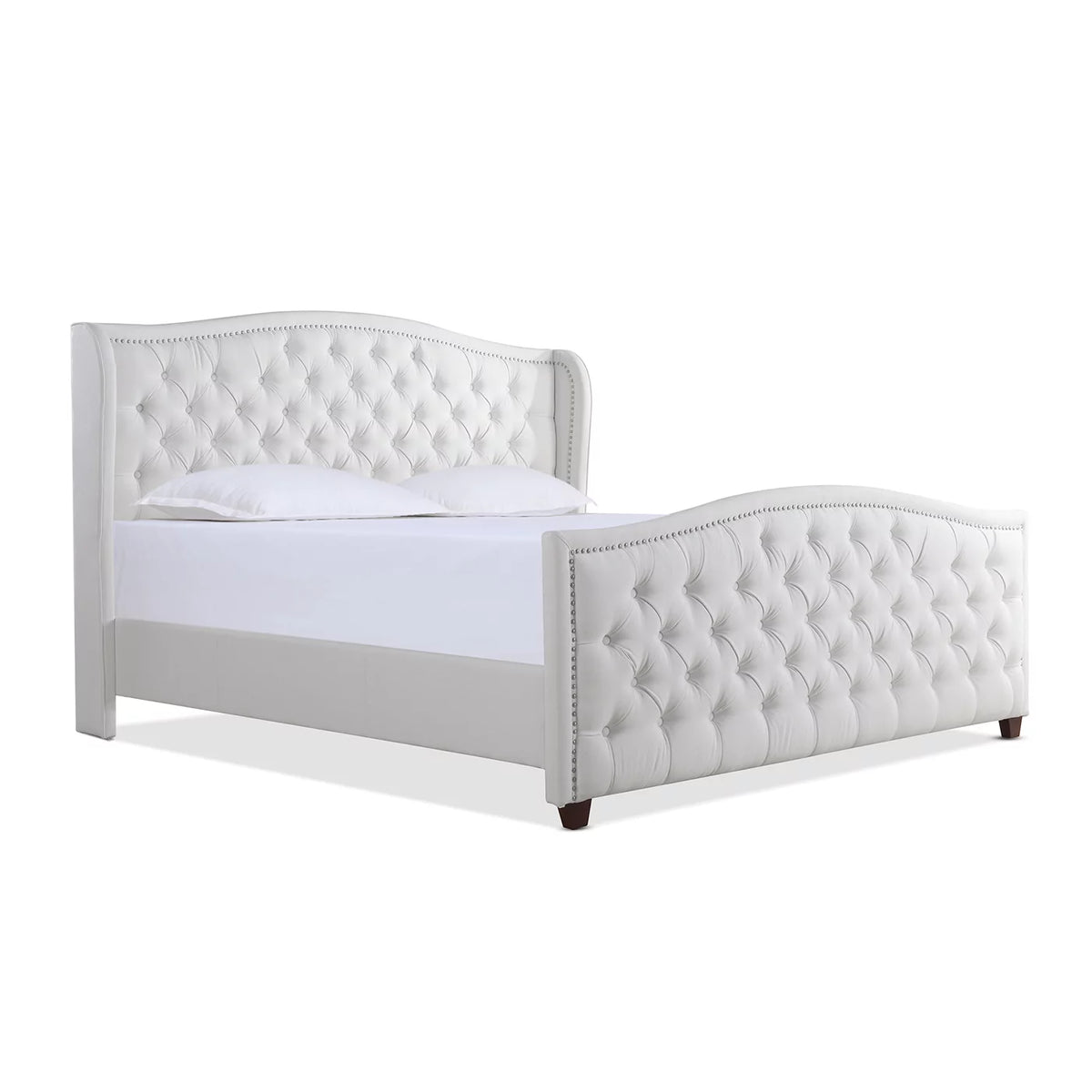 Tufted Wingback King Bed Bright White F8686
