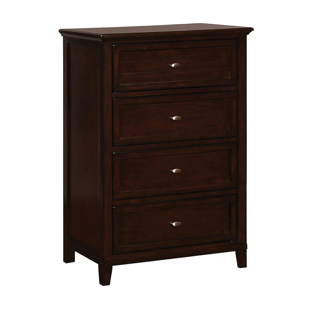 Cherry Brown 4 Drawer Wooden Chest H595