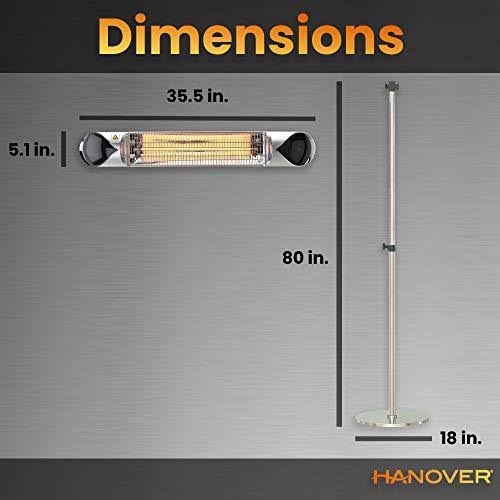 Electric Carbon Infrared Heat Lamp with Remote Control and Adjustable Pole Stand X60444