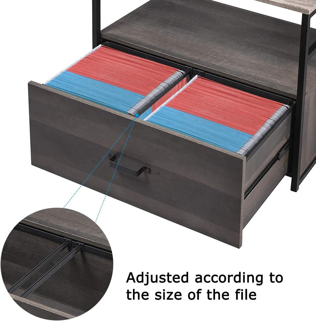 Lateral File Cabinet with Shelf and Drawer W8841