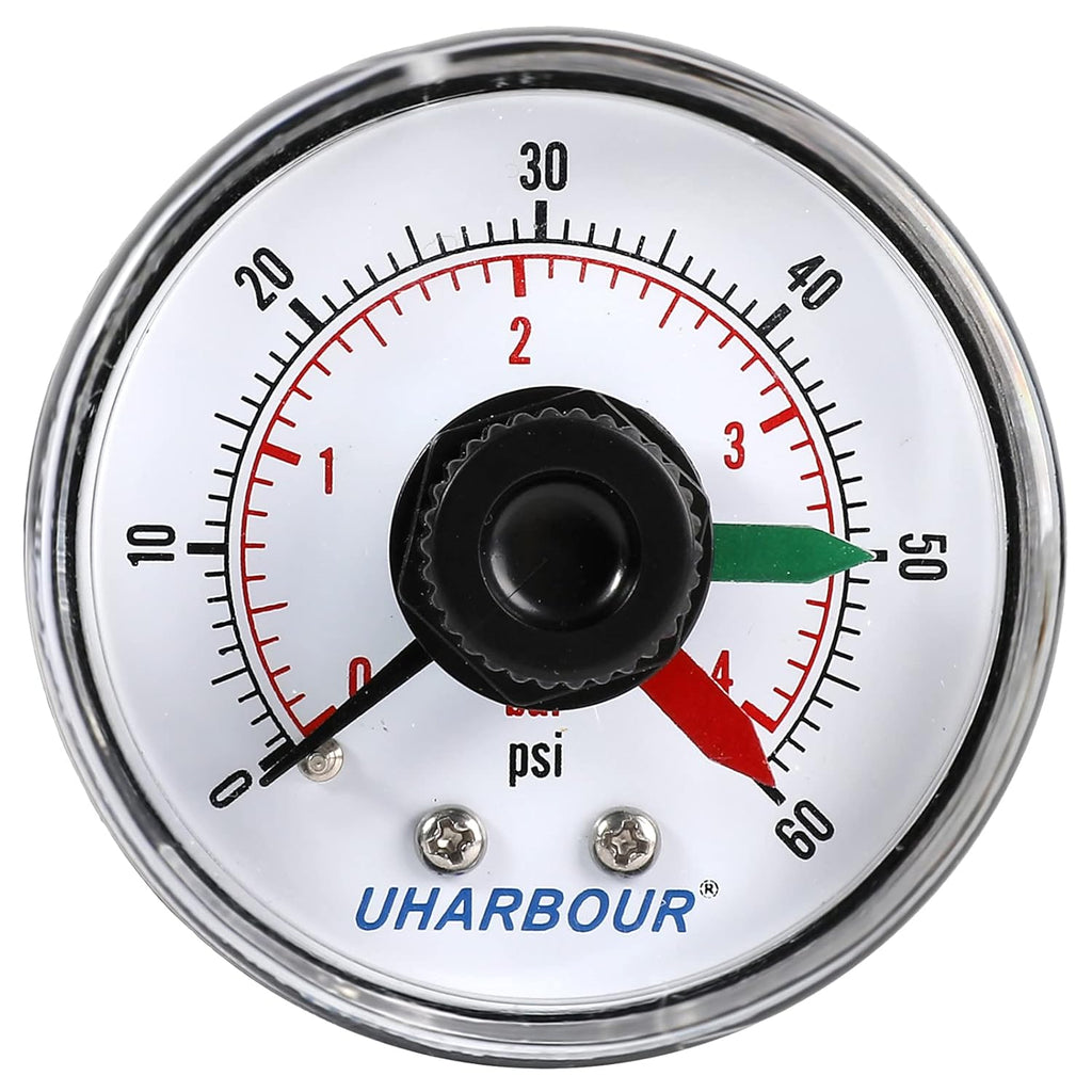 2 Dial Pool Pressure Gauge 60psi with Case and 1/4NPT Bottom Mount I5642