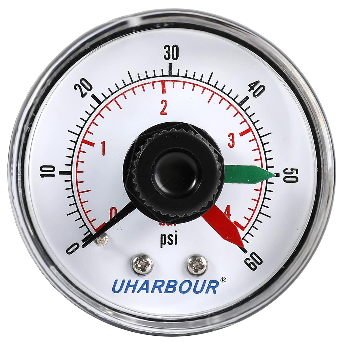 2 Dial Pool Pressure Gauge 60psi with Case and 1/4NPT Bottom Mount I5642