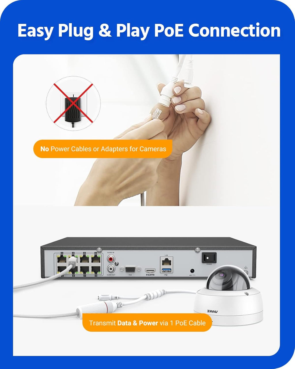 8MP PoE Security Camera System with 4 Dome Cameras D15761