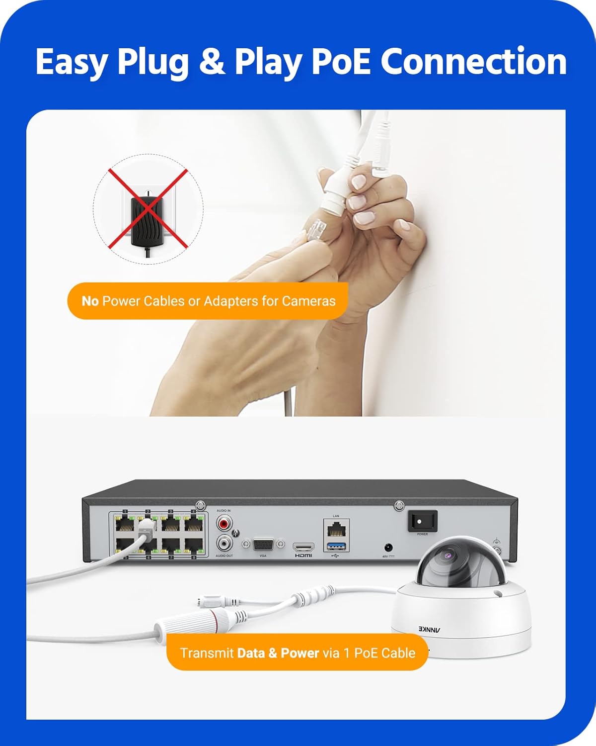 8MP PoE Security Camera System with 4 Dome Cameras D15761