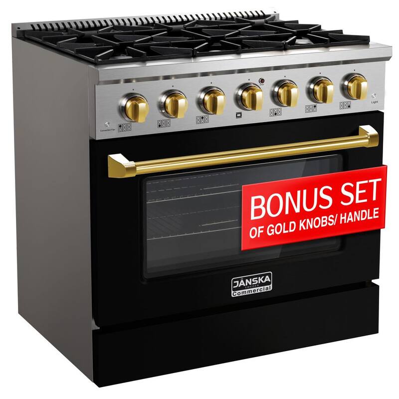 5.2 cu. ft. Gas Range with 6-Burners and Convection Oven in Matte Black R362811