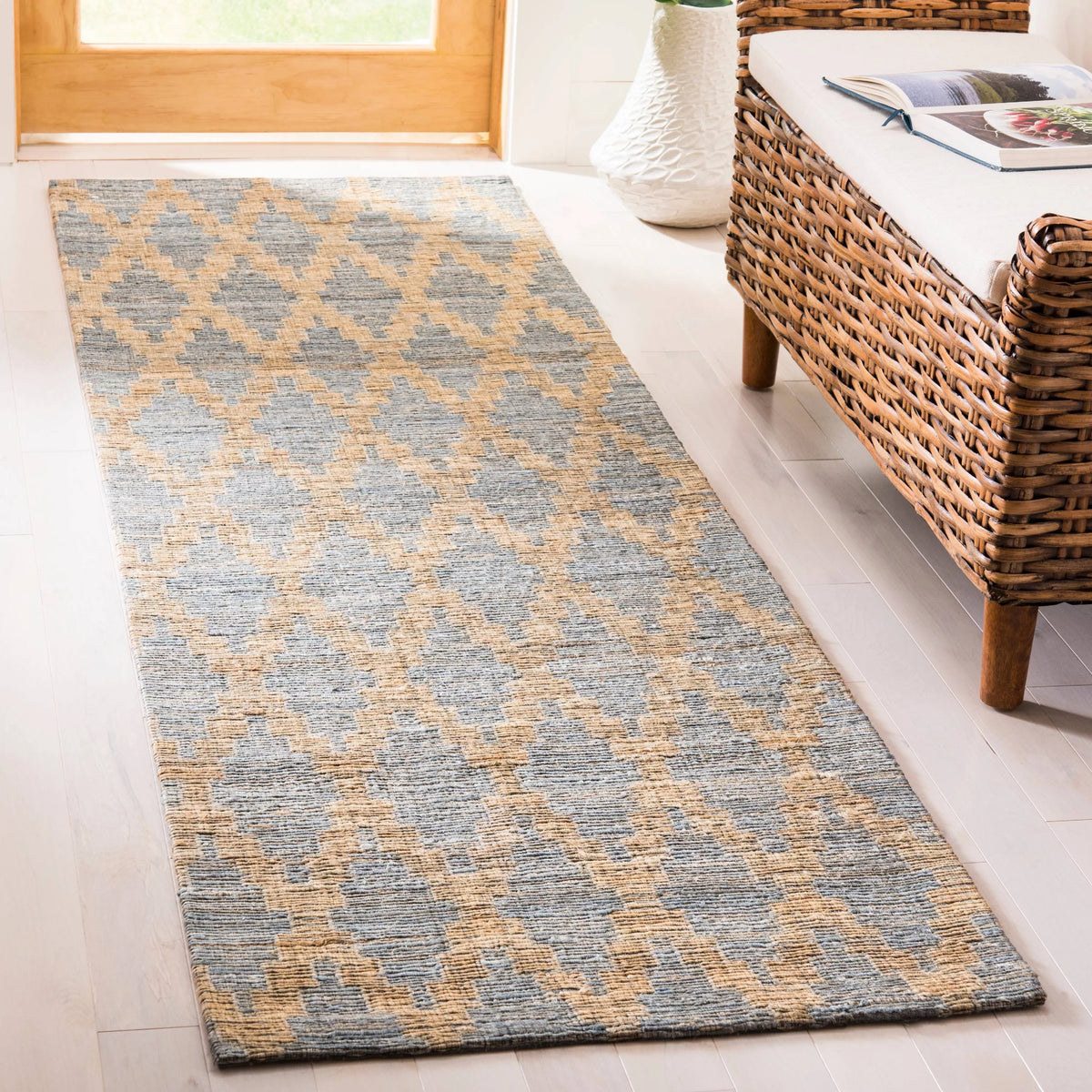 Light Blue/Gold Geometric Area Rug R854483