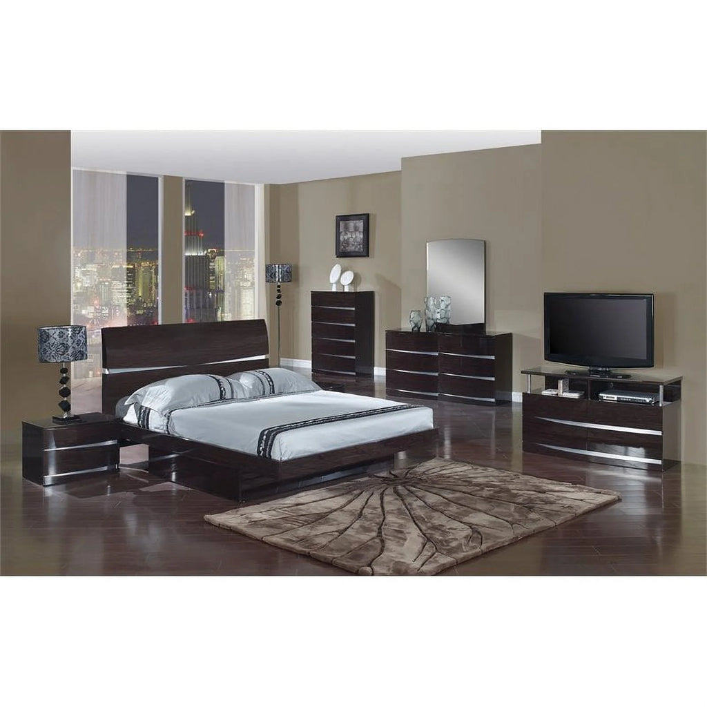 Black Wenge Wood California King Bed D441