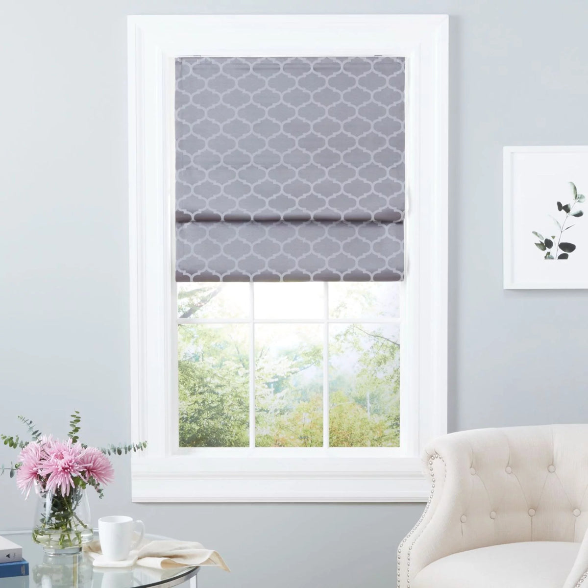 Dark Grey Blackout Roman Shade B1044