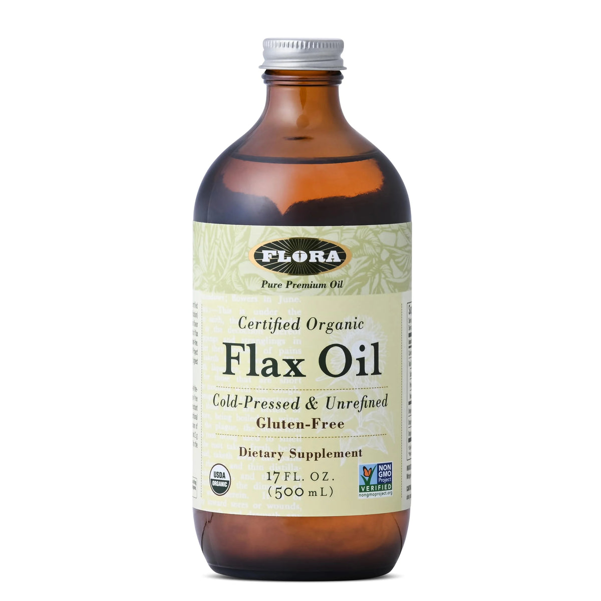 Cold Pressed Unrefined Organic Flax Seed Oil 17 oz D692