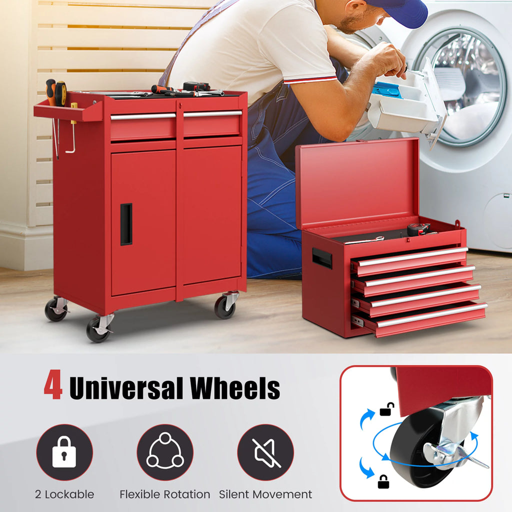 Red 5 Drawer Metal Rolling Tool Chest Cabinet D978050