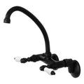 2-Handle Wall Mount Kitchen Faucet Matte Black L360872