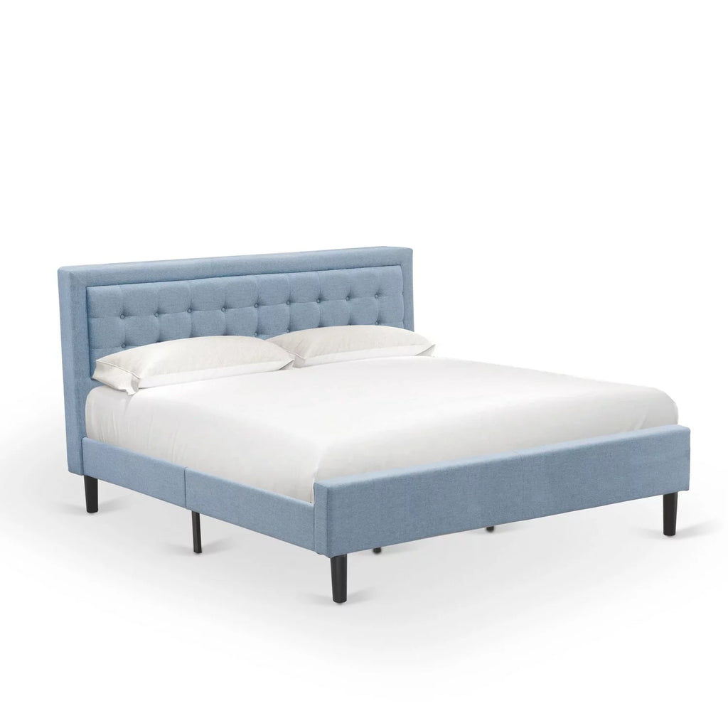 King Bedroom Set in Black/Denim Blue T13849