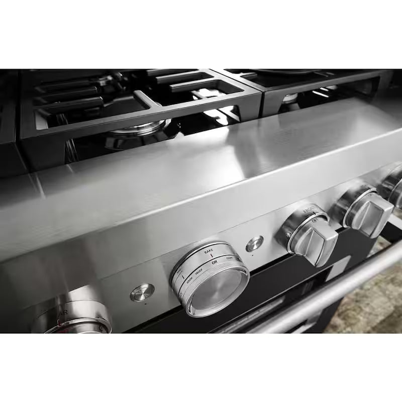 5.1 cu. ft. Smart Gas Range with Self-Cleaning and True Convection in Imperial Black S94286