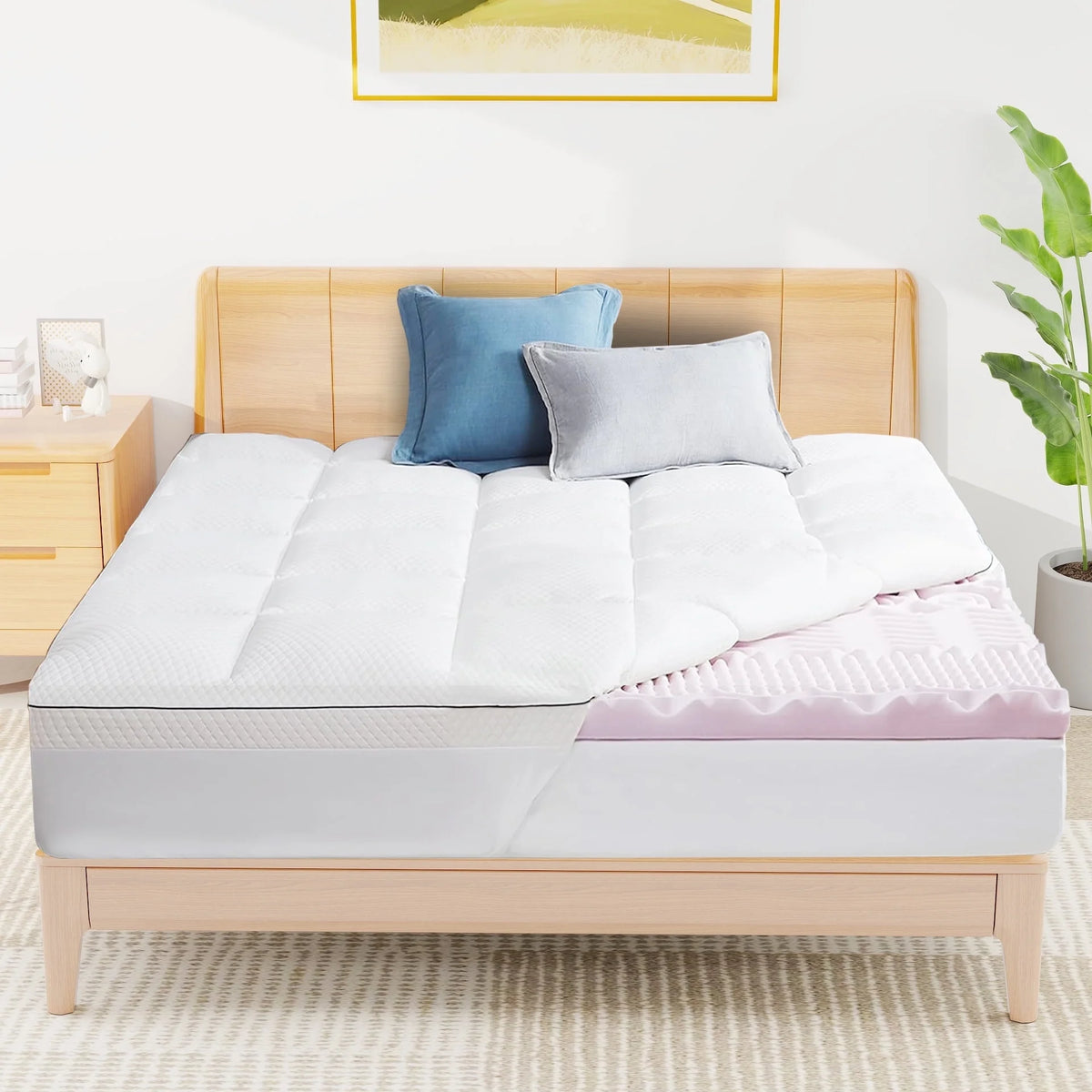 Full Size 4 inch Memory Foam Mattress Topper H76954