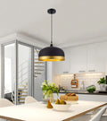 Black and Gold Metal Pendant Light J85783