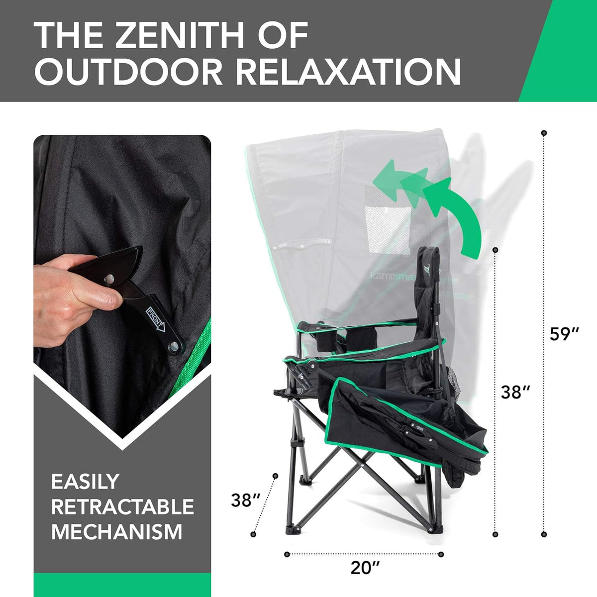 Folding Camping Chair with Canopy and Storage Bag Y9983