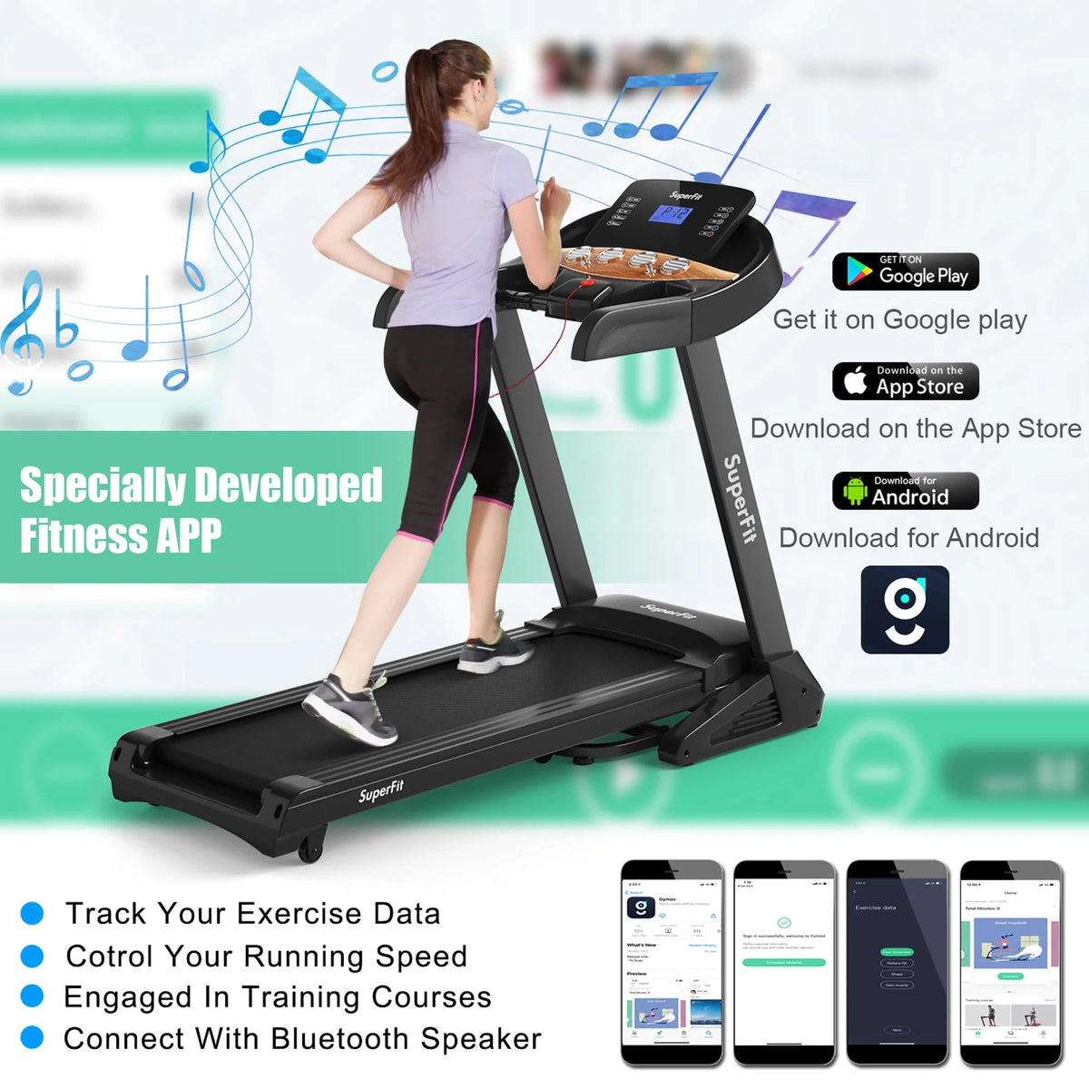 3.75HP Folding Treadmill with 15% Automatic Incline A698204