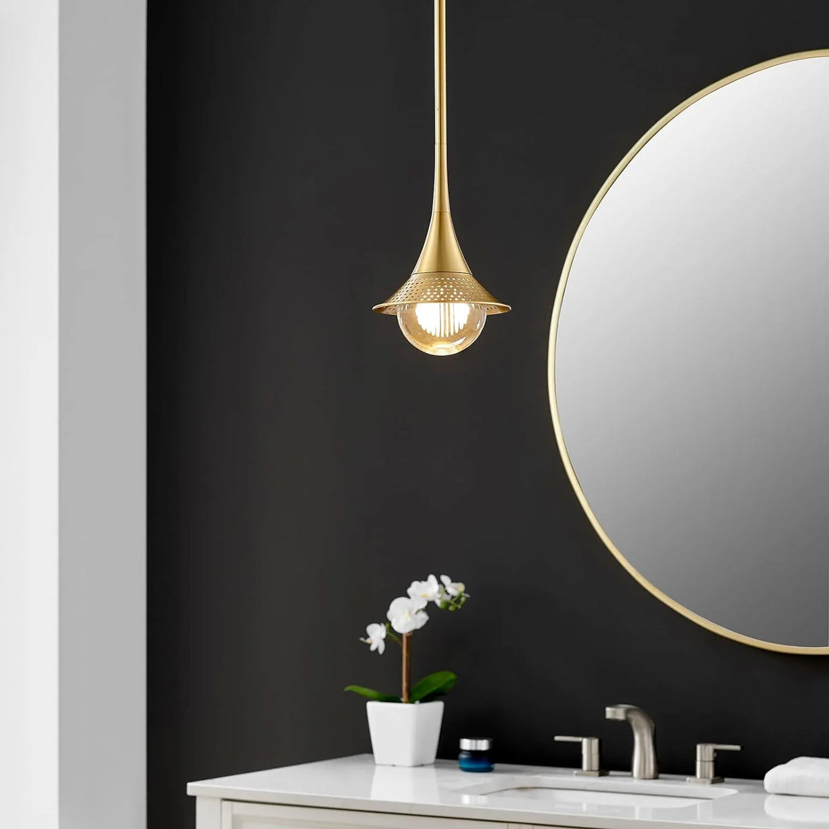 Gold Crystal Pendant Lights with Shade R53352