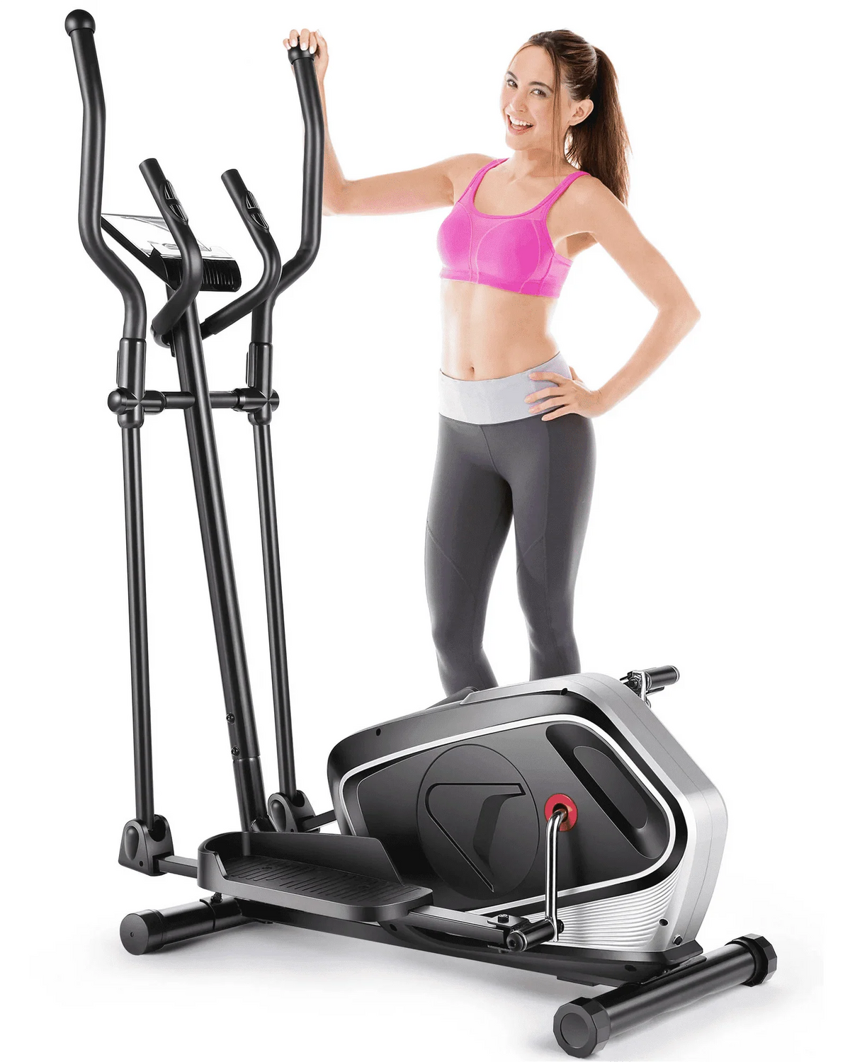 Elliptical Machine with Heart Rate Sensor LCD Monitor 15inch Stride Length Black Y2827