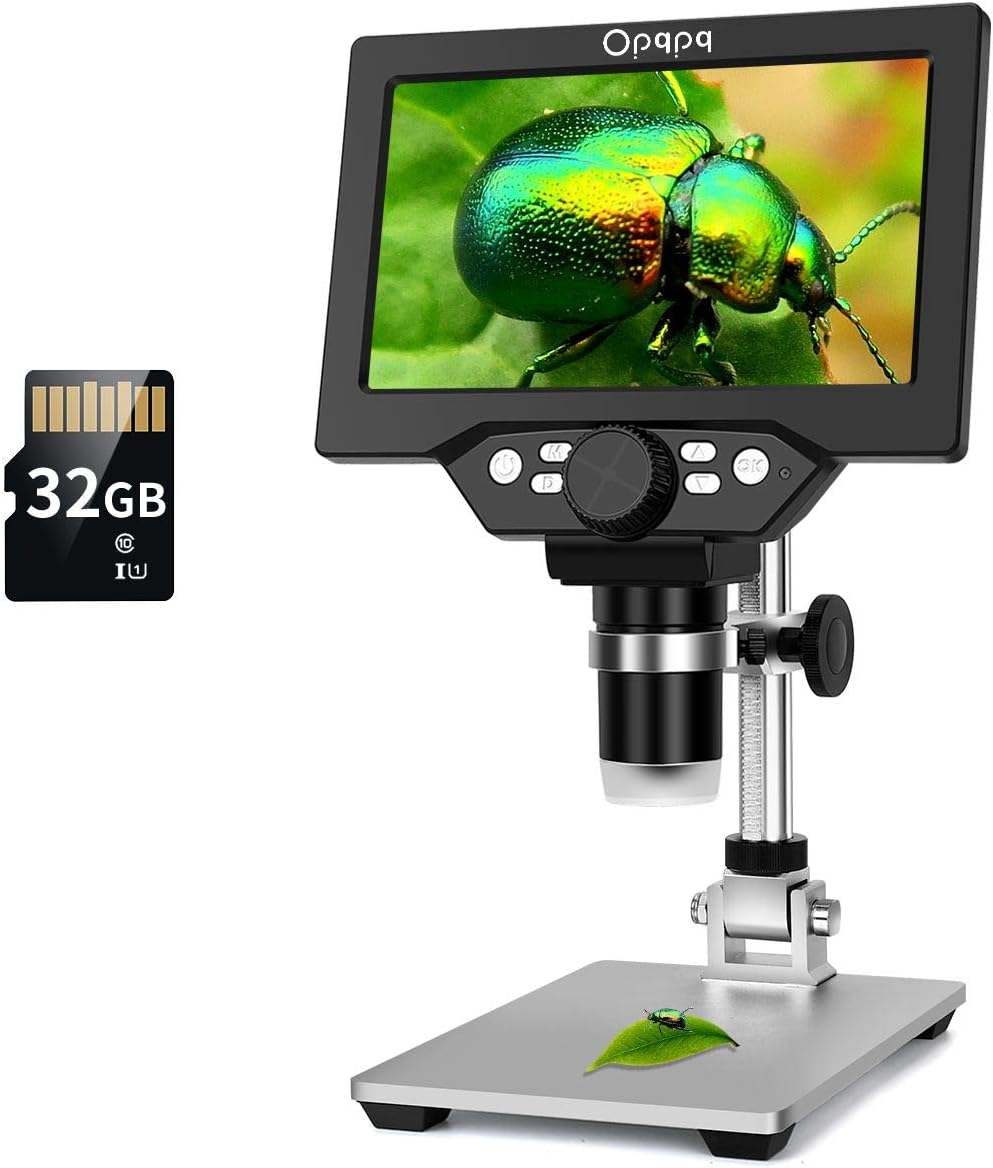7 LCD Digital Microscope 10-1200X Magnification 1080P Video Camera N233