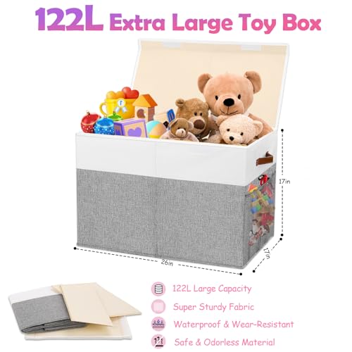 Extra Large Collapsible Toy Storage Box with Lid and Divider W520935