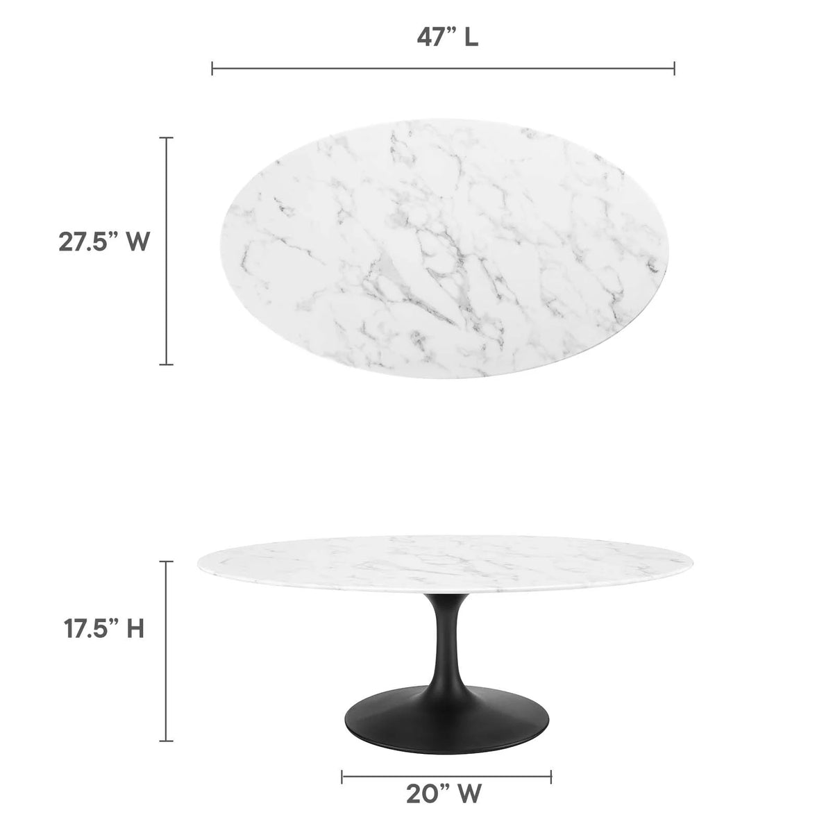 Oval Artificial Marble Coffee Table F53481