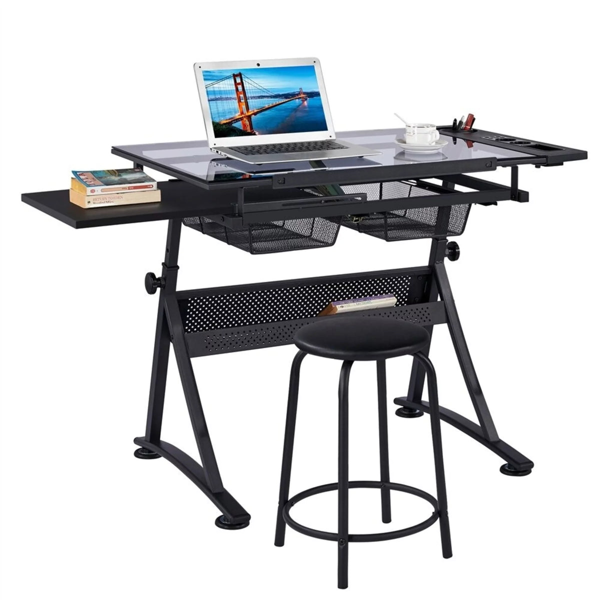 Height Adjustable Drawing Desk with Chair O20446