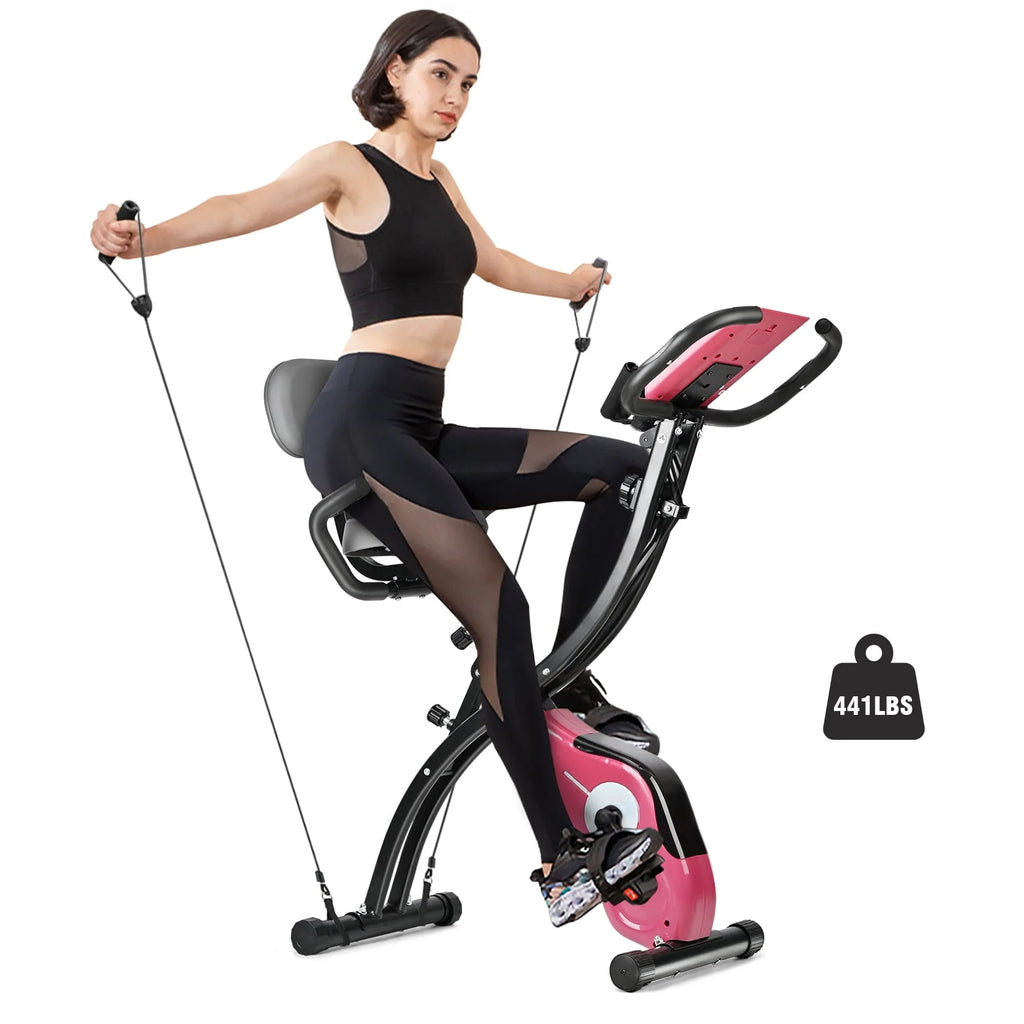 White Magnetic Folding Exercise Bike I52171
