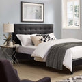 King and California King Black Faux Leather Upholstered Headboard Q468