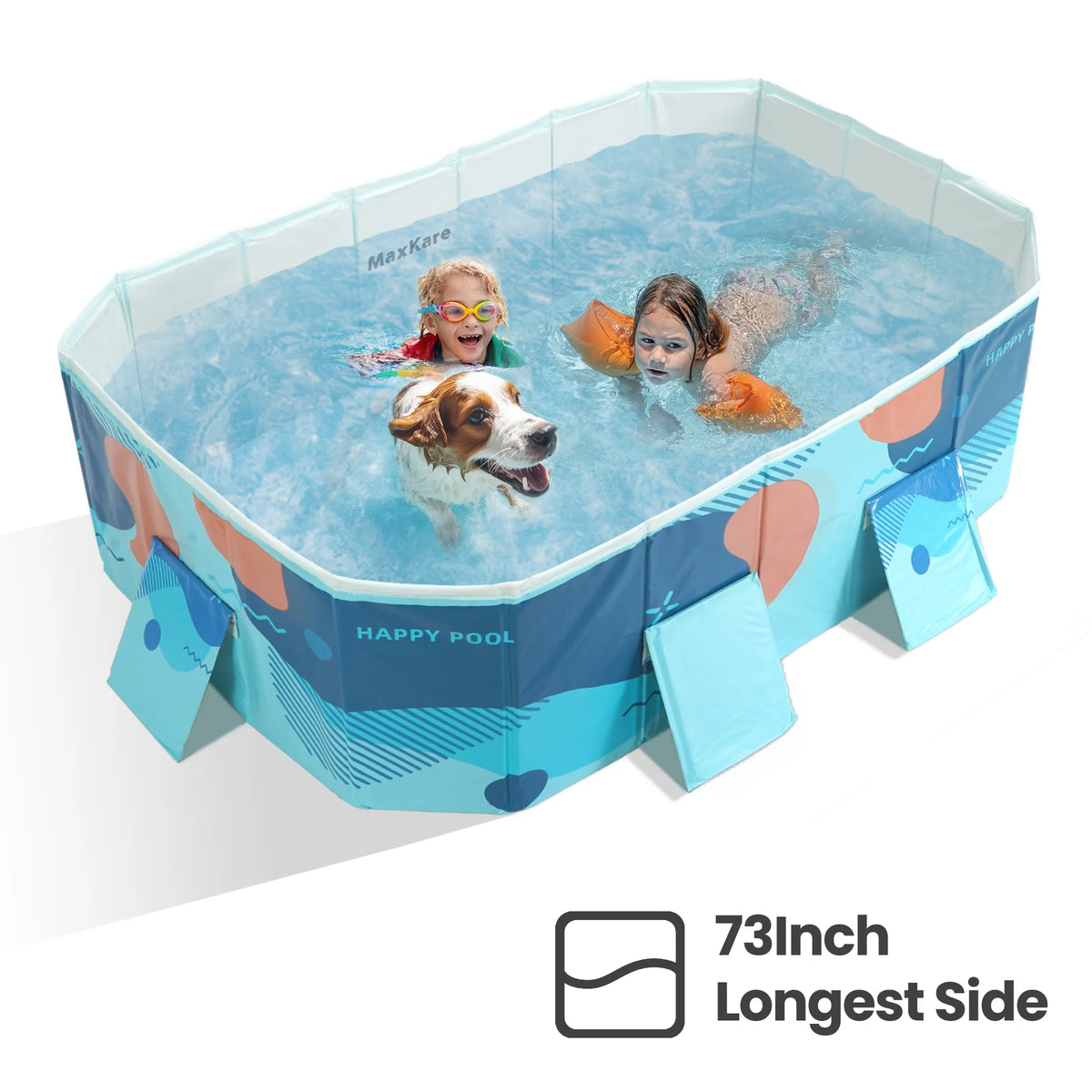 Foldable Swimming Pool 73 x 54 x 18 Blue V518915