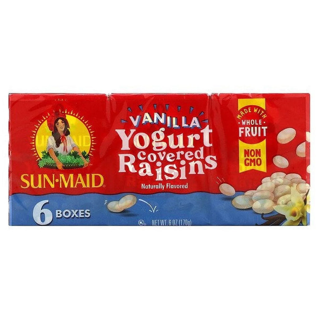 Yogurt Covered Raisins Vanilla 6 Boxes 1 oz H7834
