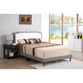 Queen Size Ivory Grey Upholstered Adjustable Bed R7914