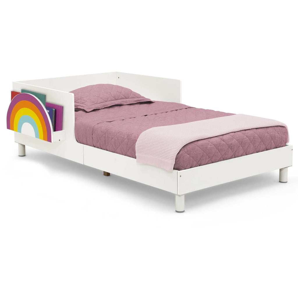 White Toddler Bed with Interchangeable Shelf E456984