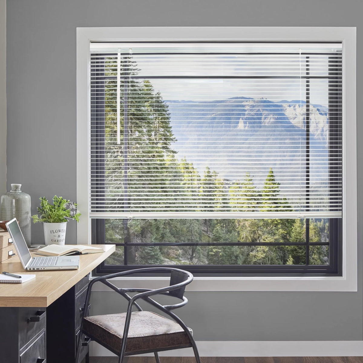 Cordless 1-Inch Vinyl Mini Blinds Gloss White 70"W X 48"H A870