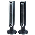 36" 3 Speed Oscillation Tower Fan with Remote, Black (2 Pack) E8015