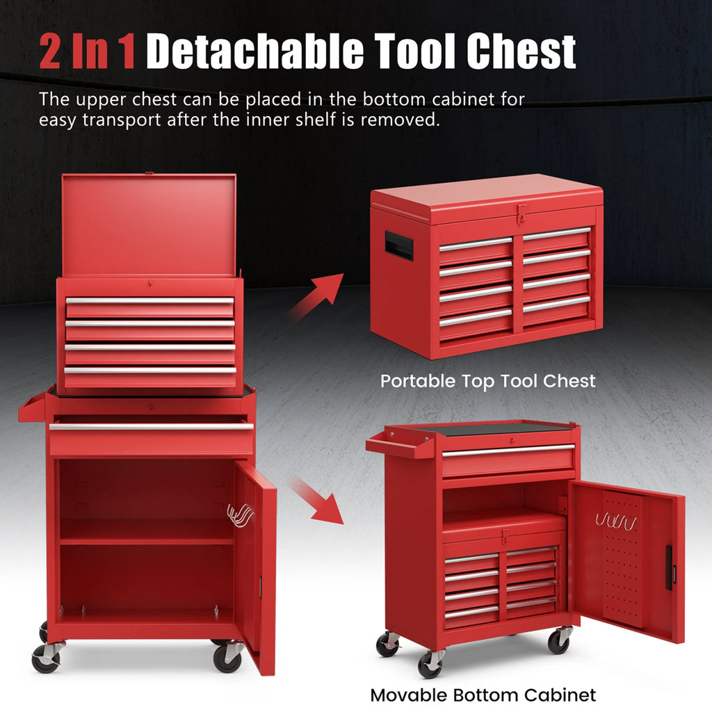 Red 5 Drawer Metal Rolling Tool Chest Cabinet D978050