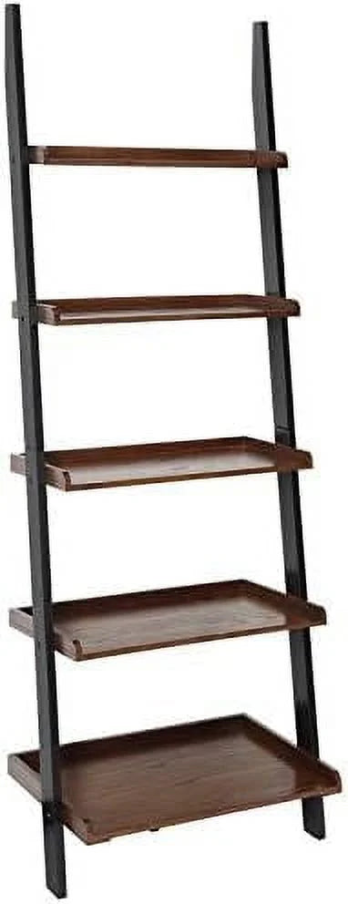 Ladder Bookshelf in Dark Walnut Wood Finish H875524