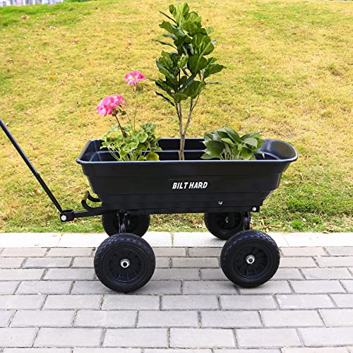 4 Cu.Ft. Poly Yard Dump Cart with 180° Rotating Handle Z56253
