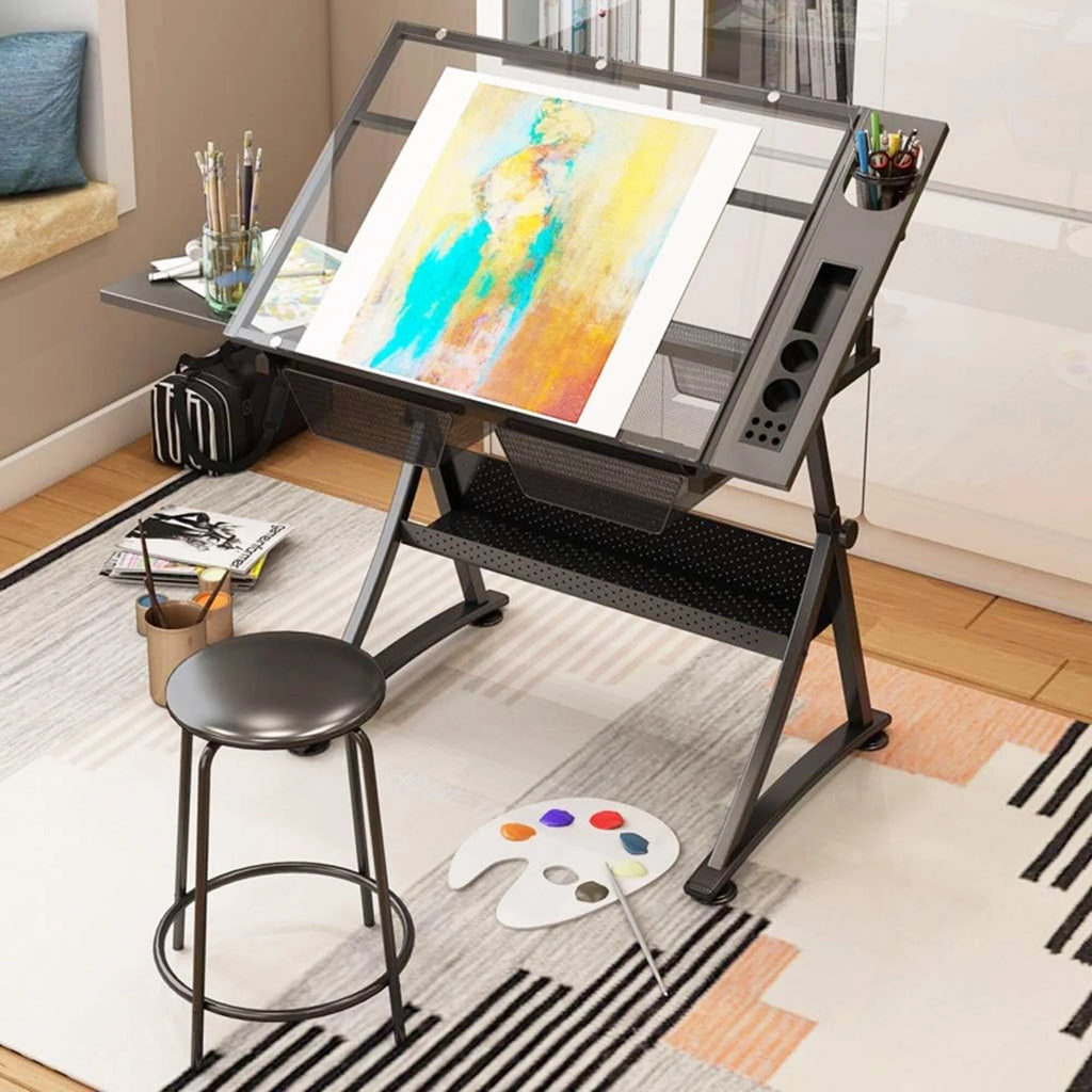Height Adjustable Drawing Desk with Chair O20446