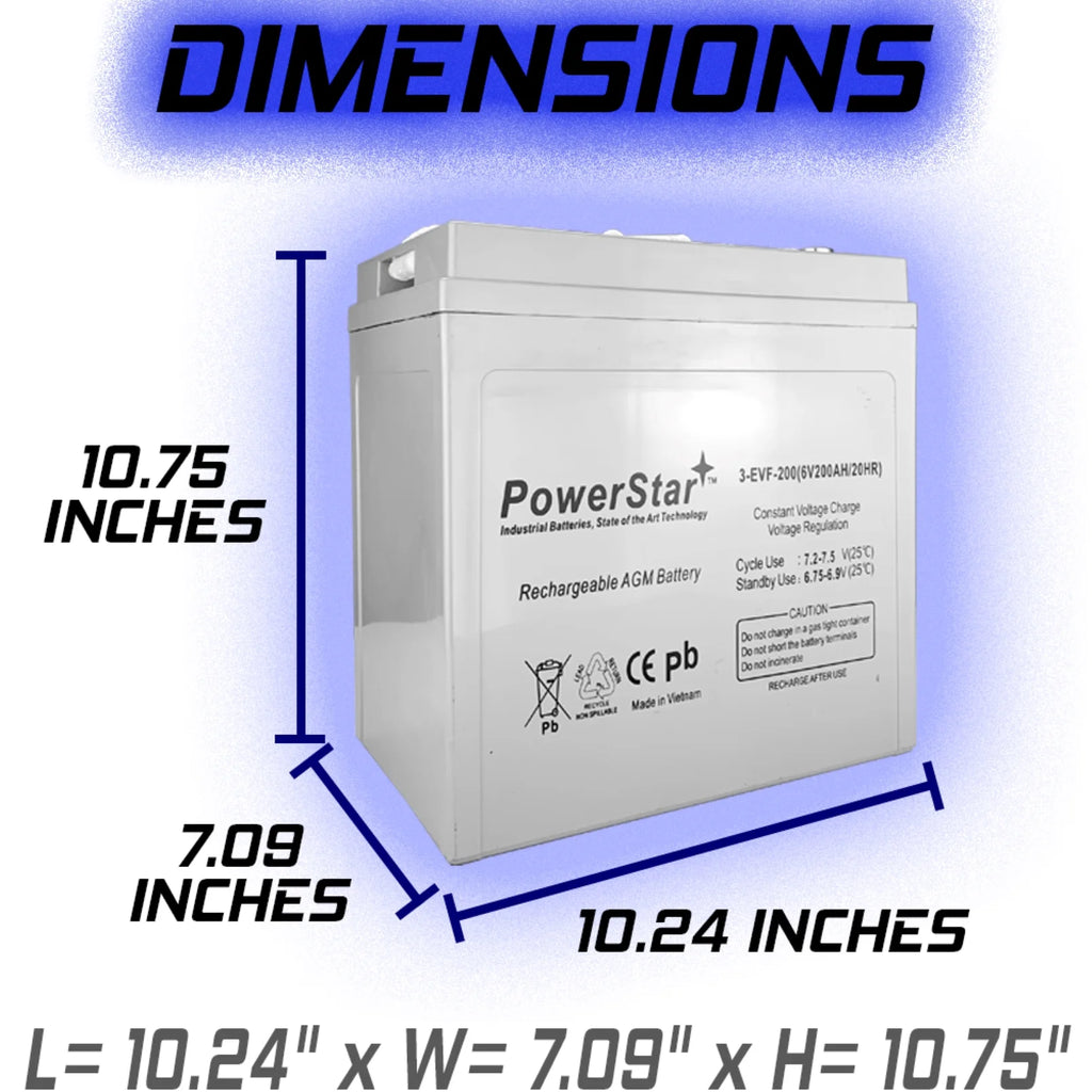 6 Volt 200AH Sealed AGM Deep Cycle Battery V54051