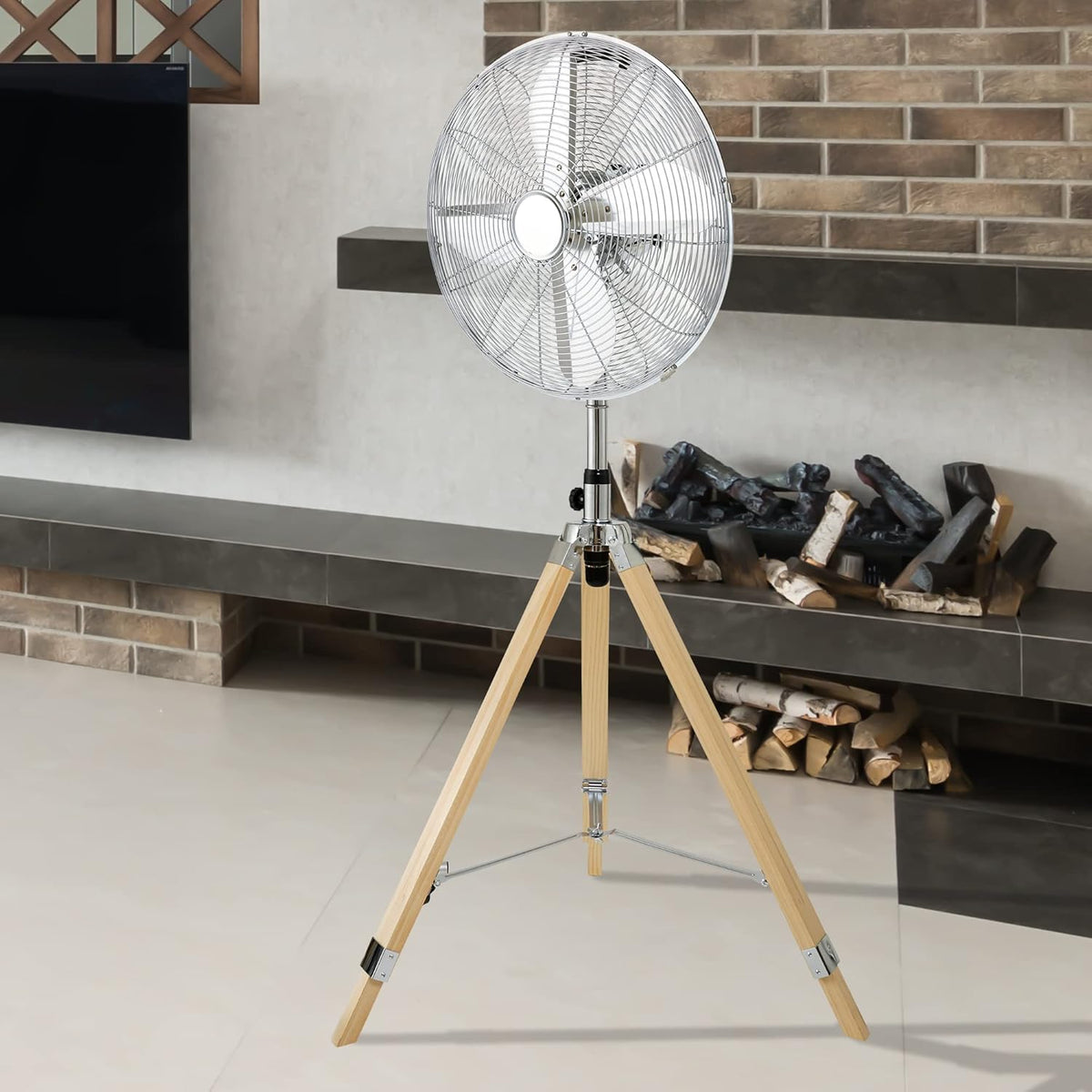 16 Inch Retro Tripod Fan, 3 Speeds, Adjustable Height O936