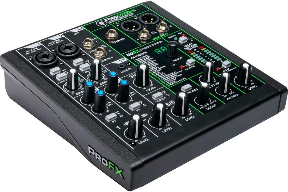 6-Channel Mixer with Built-In FX, Mixer Bag & Stereo Cable T567374