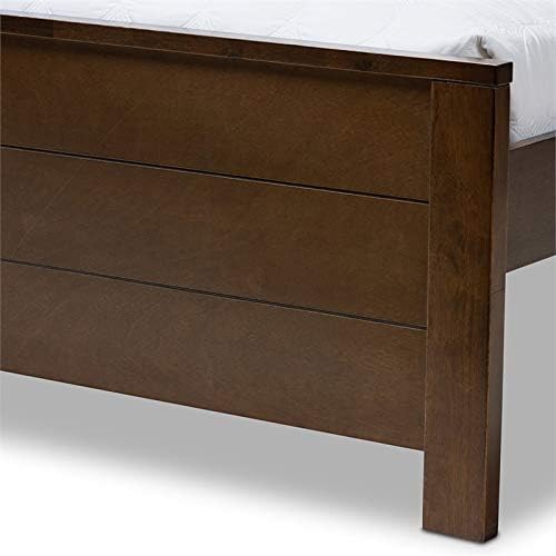 Full Platform Bed in Walnut Brown U369