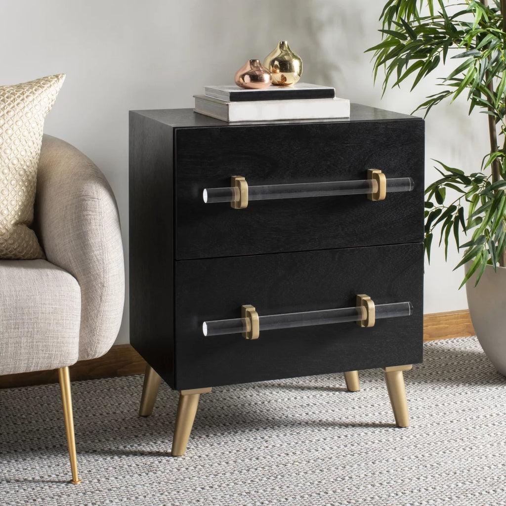 Black 2-Drawer Nightstand U5701
