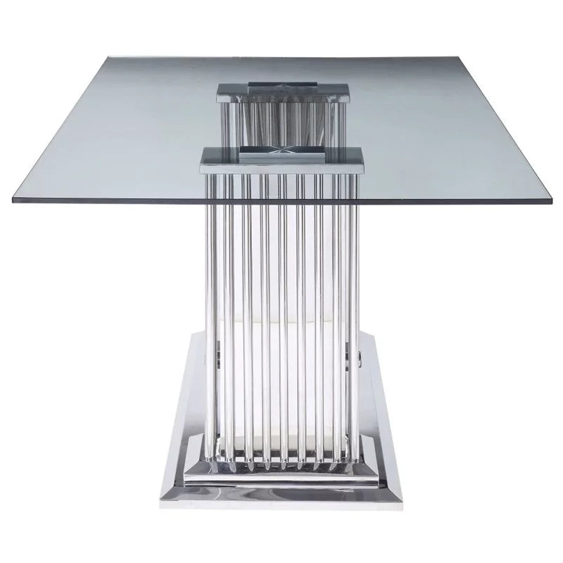 5-Piece Steel Dining Table & 4 Side Chairs in Black O2068