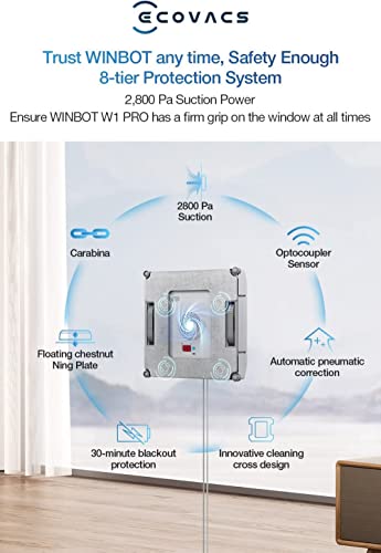 Window Cleaning Robot with 2800Pa Suction Power, Grey H19427