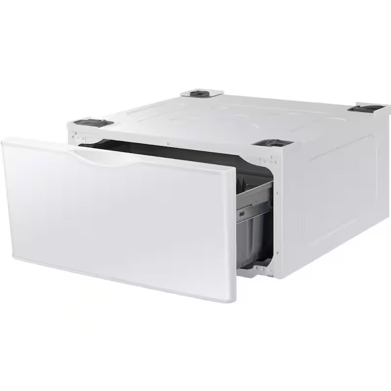 White Laundry Pedestal with Storage Drawer N360