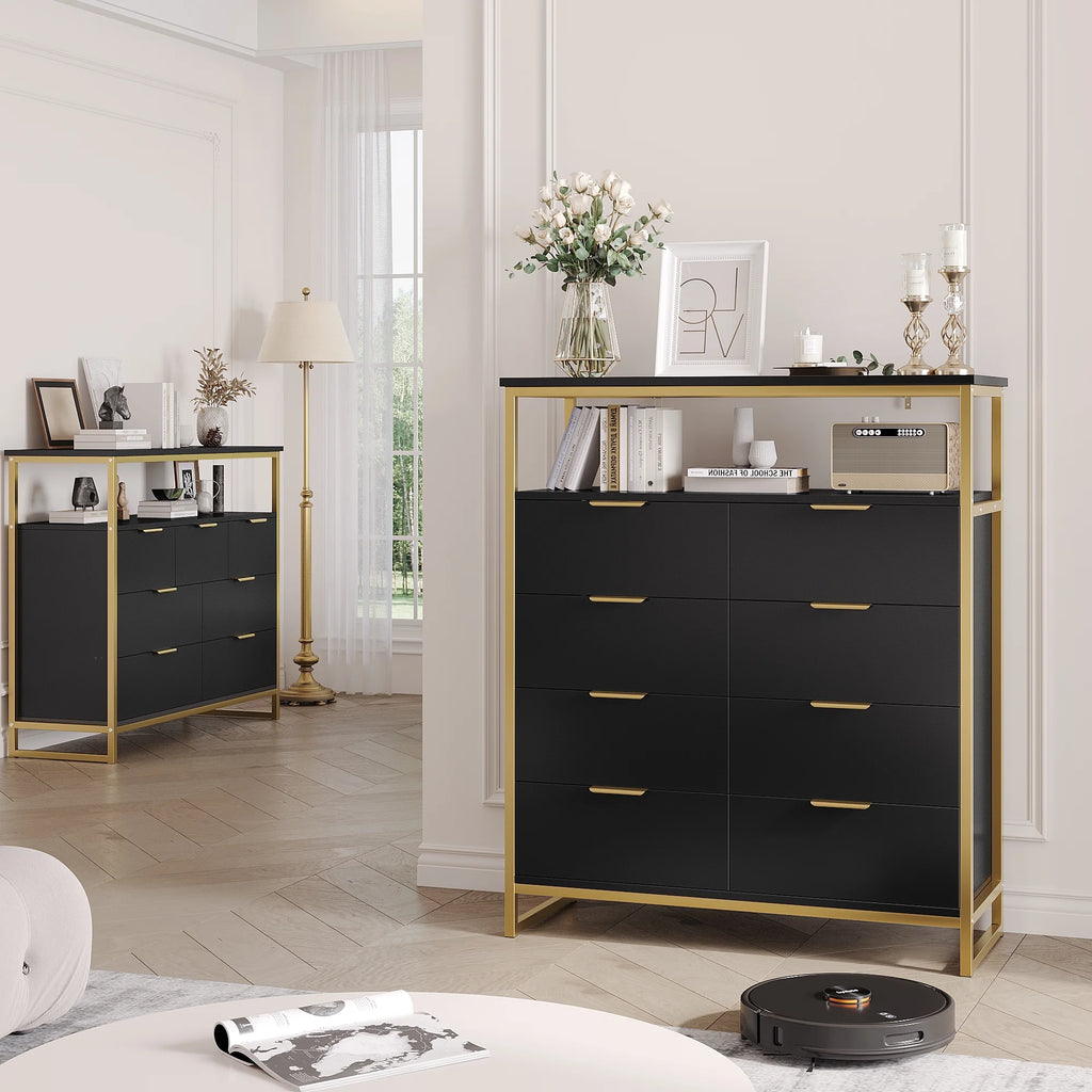 White 8 Drawer Wood Dresser H23742