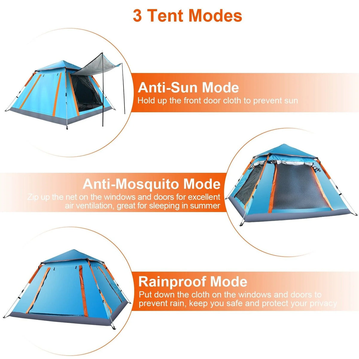3-4 Person Pop Up Outdoor Camping Tent G18086